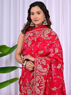 Elegant H.O. Fabric Saree with Pittan & Zari Handwork