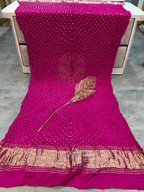 Modal Gaji Bandhani Dupatta with Center Mandala Design – Soft Festive Wear Dupatta