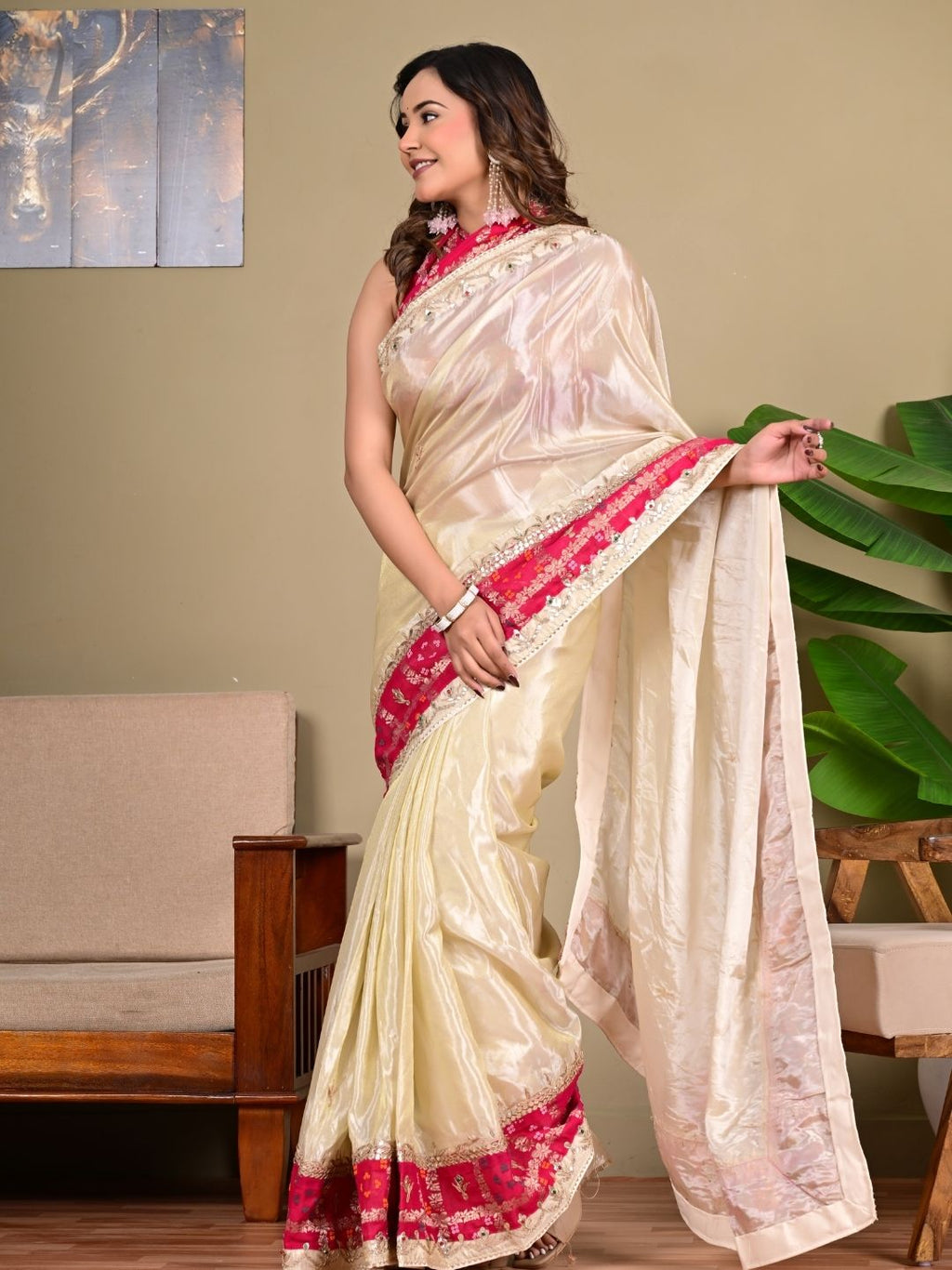 Royal Cosmos Tissue Saree with Ghadchola Khaddi Blouse