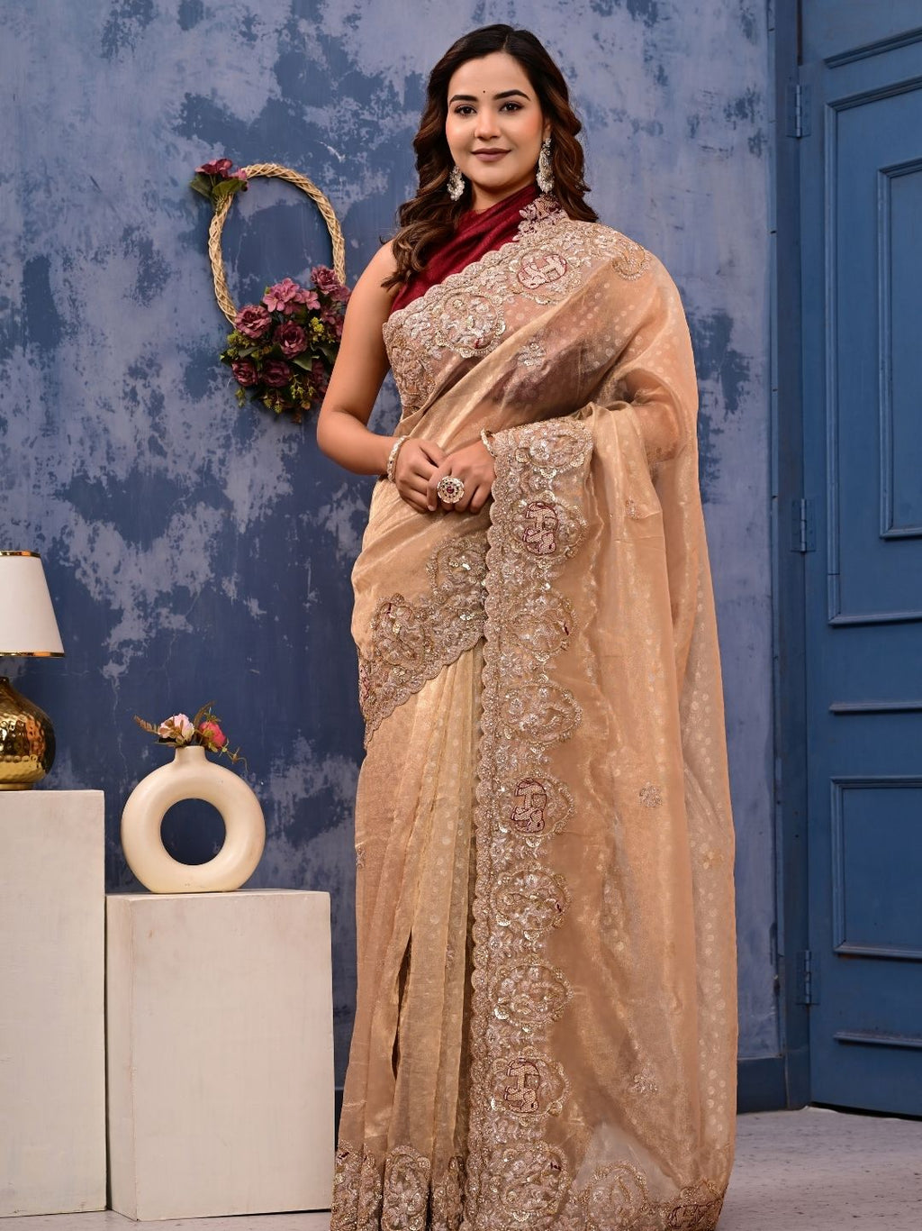 Kanjipuram Silk Saree with Marodi, Kardana & Sequence Work | Grand Wedding & Festive Wear