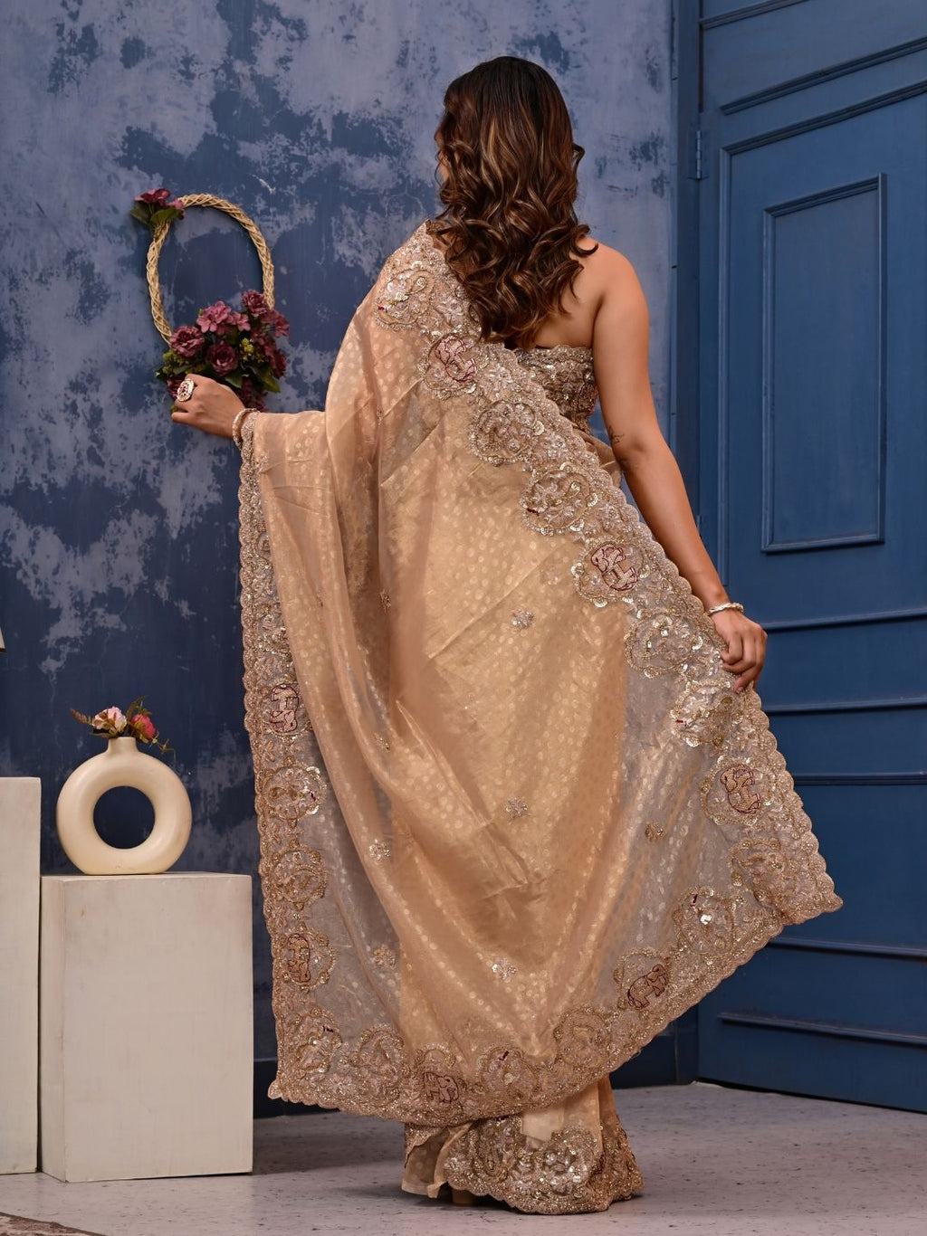 Kanjipuram Silk Saree with Marodi, Kardana & Sequence Work | Grand Wedding & Festive Wear