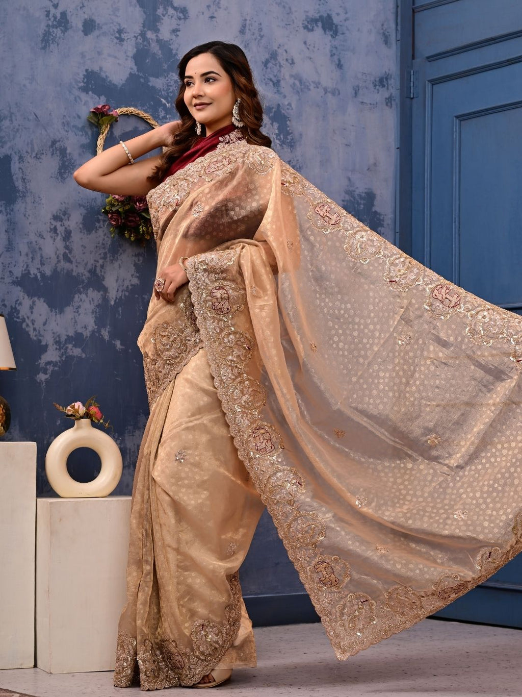 Kanjipuram Silk Saree with Marodi, Kardana & Sequence Work | Grand Wedding & Festive Wear