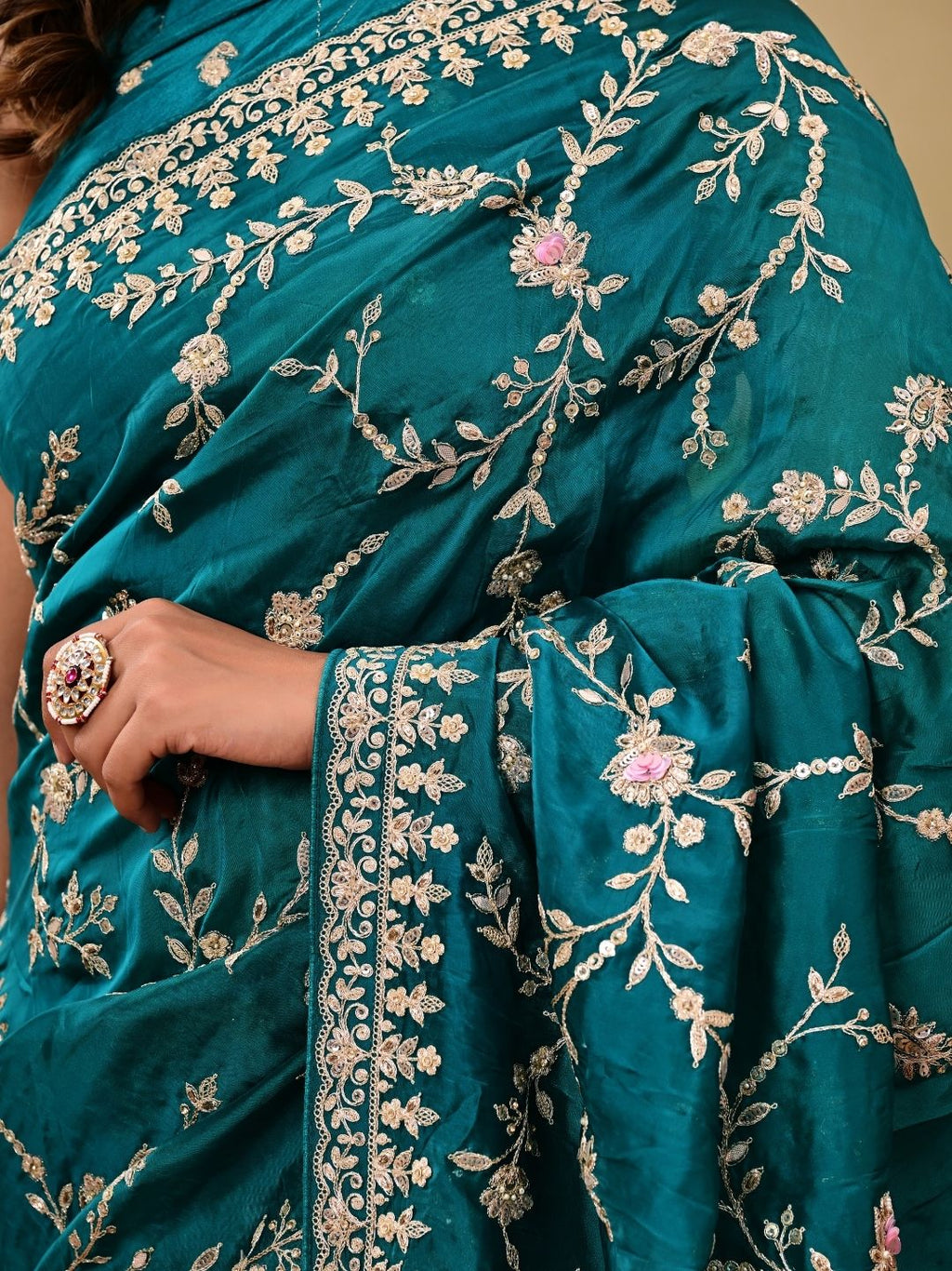 Pure H.O. Silk Saree with Gottapatti, Sequence & Marodi Work | Premium Wedding & Festive Wear