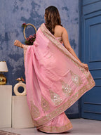 Cosmo Tissue Saree with Gottapatti, Zardozi & Pearl Handwork | Luxurious Wedding & Festive Wear