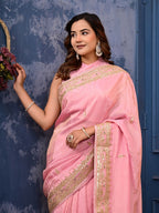 Cosmo Tissue Saree with Gottapatti, Zardozi & Pearl Handwork | Luxurious Wedding & Festive Wear