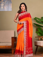 Elegant Viscose Fancy Saree with Piliya Work & Gota Patti Detailing
