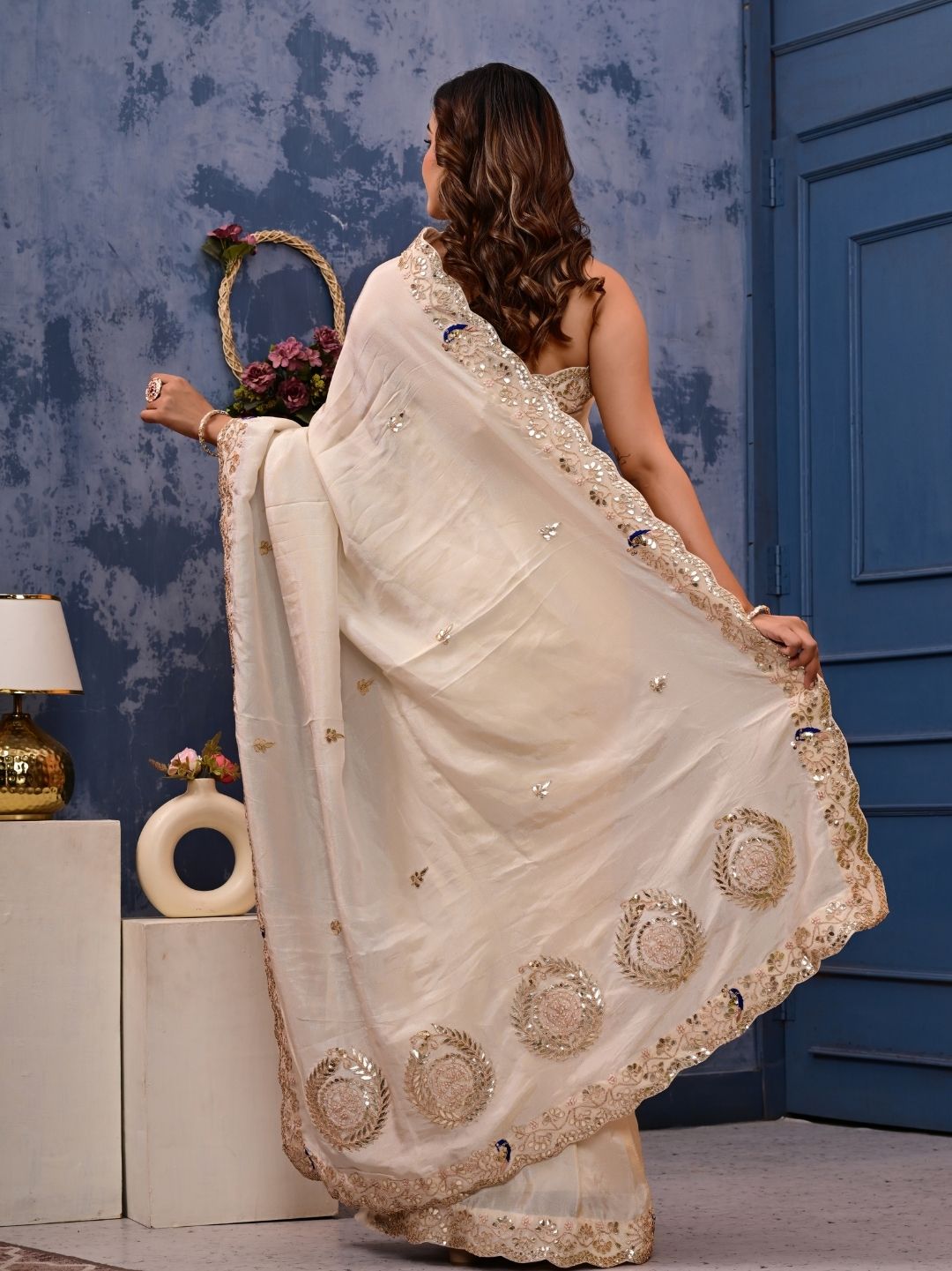 Pure H.O. Silk Saree with Gottapatti, Sequence & Marodi Work | Royal Festive & Wedding Wear