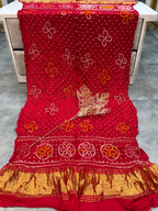 Modal Gaji Bandhani Dupatta with Floral Motifs – Soft Festive Dupatta