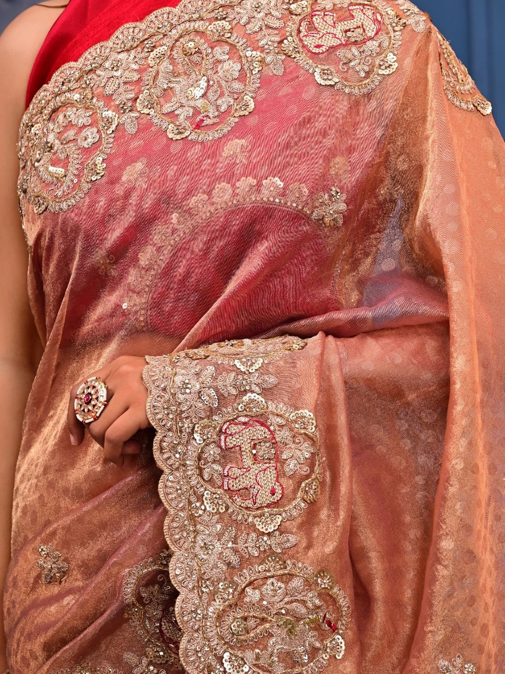 Kanjipuram Silk Saree with Marodi, Kardana & Sequence Work | Grand Wedding & Festive Wear