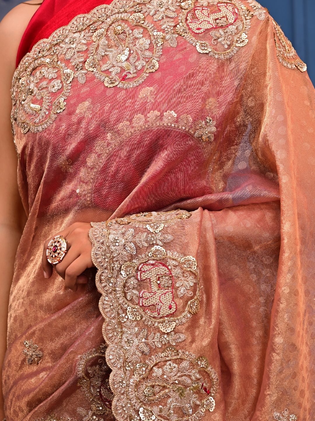 Kanjipuram Silk Saree with Marodi, Kardana & Sequence Work | Grand Wedding & Festive Wear