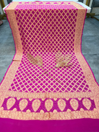Pure Khaddi Georgette Dupatta with Rich Zari Weaving – Banarasi Style Bridal & Festive Dupatta