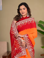 Elegant Viscose Fancy Saree with Piliya Work & Gota Patti Detailing