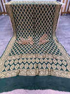 Pure Khaddi Georgette Dupatta with Rich Zari Weaving – Banarasi Style Bridal & Festive Dupatta