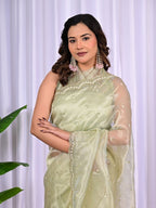 Designer Jiraff Fancy Saree with Kardana, Parle & Sequin Cutwork