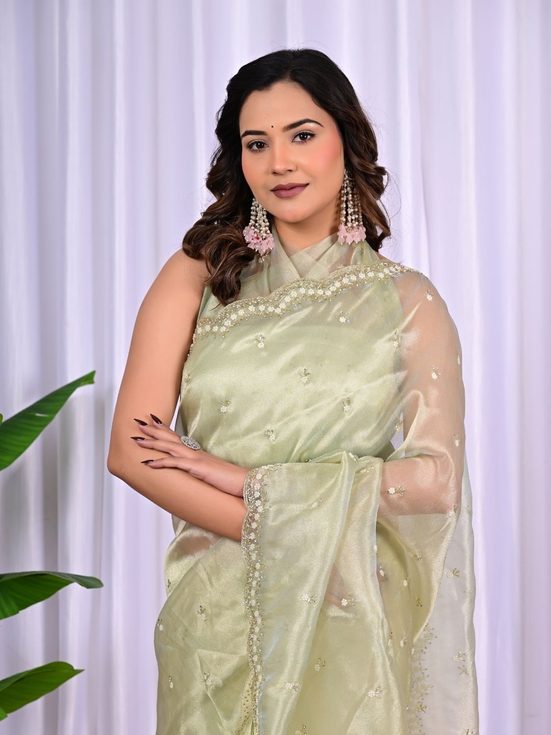 Designer Jiraff Fancy Saree with Kardana, Parle & Sequin Cutwork