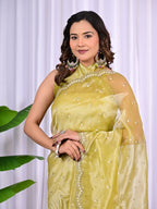 Designer Jiraff Fancy Saree with Kardana, Parle & Sequin Cutwork