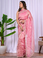 Designer Jiraff Fancy Saree with Kardana, Parle & Sequin Cutwork