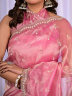 Designer Jiraff Fancy Saree with Kardana, Parle & Sequin Cutwork