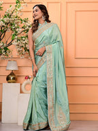 Cosmo Tissue Saree with Gottapatti, Zardozi & Pearl Handwork | Luxurious Wedding & Festive Wear