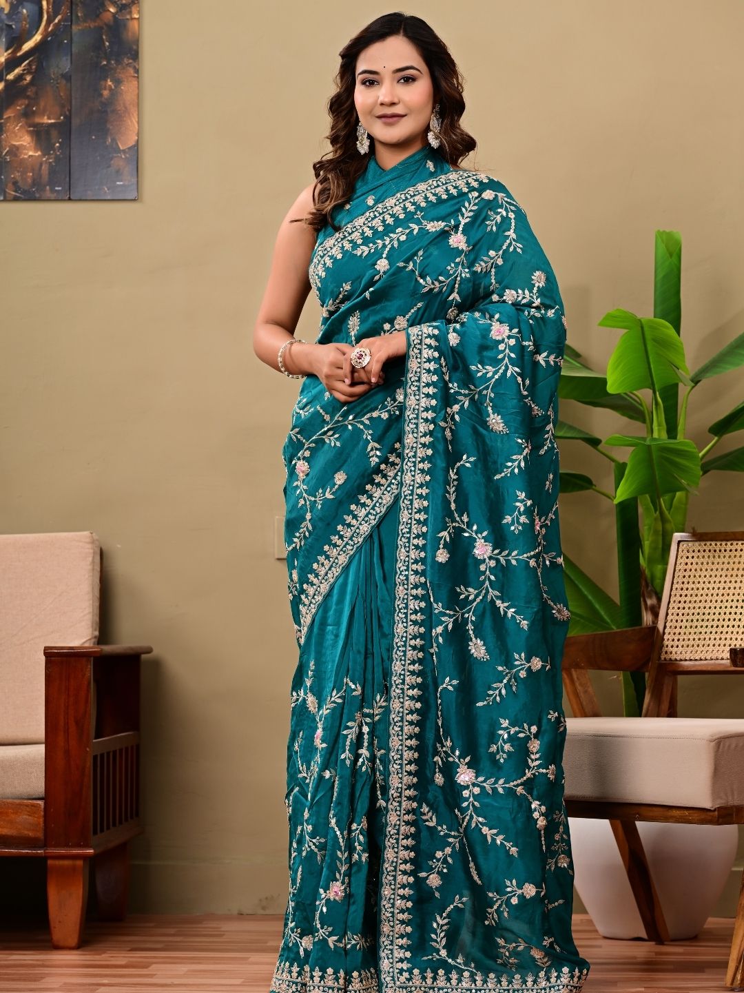 Pure H.O. Silk Saree with Gottapatti, Sequence & Marodi Work | Premium Wedding & Festive Wear