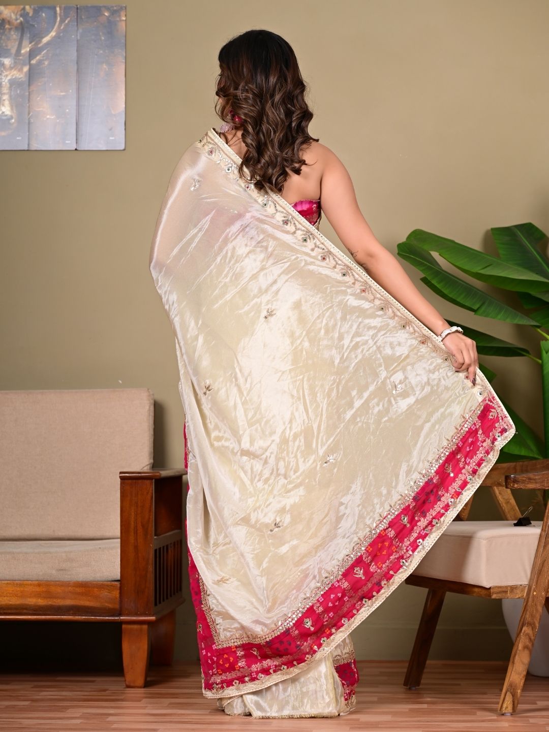 Royal Cosmos Tissue Saree with Ghadchola Khaddi Blouse