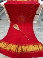 Modal Gaji Bandhani Dupatta with Center Mandala Design – Soft Festive Wear Dupatta