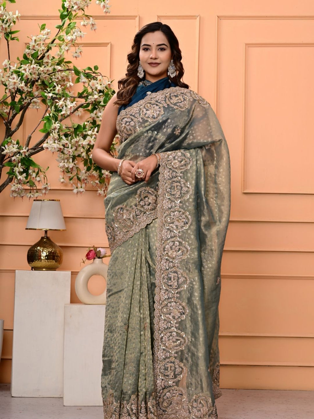 Kanjipuram Silk Saree with Marodi, Kardana & Sequence Work | Grand Wedding & Festive Wear