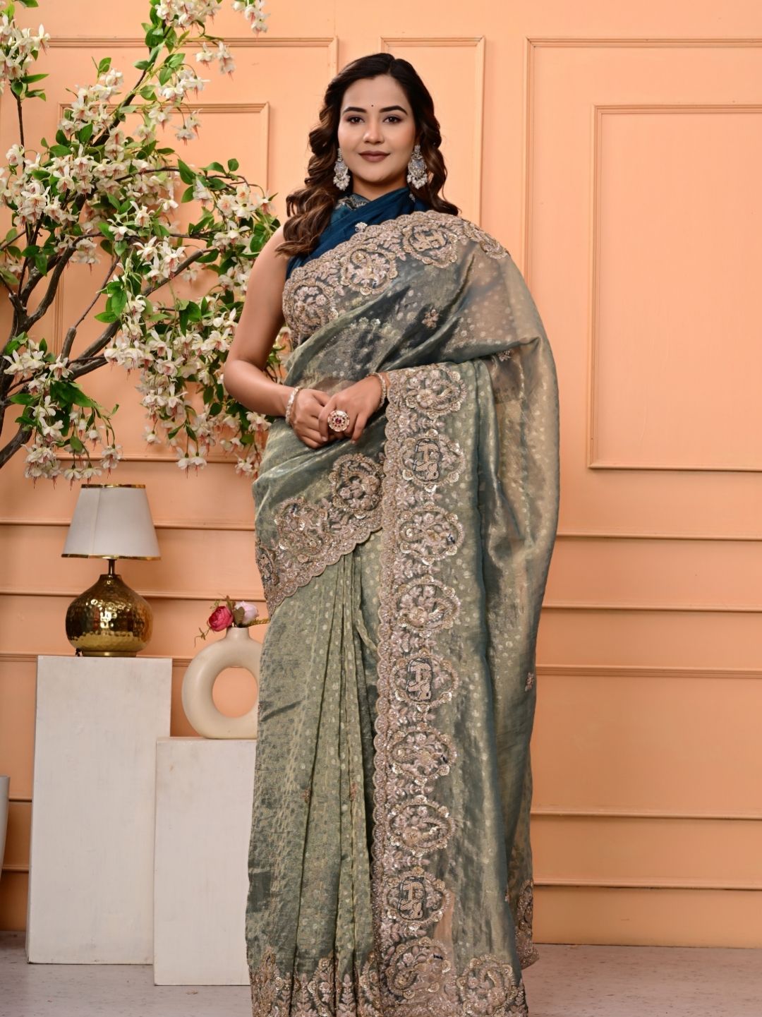 Kanjipuram Silk Saree with Marodi, Kardana & Sequence Work | Grand Wedding & Festive Wear