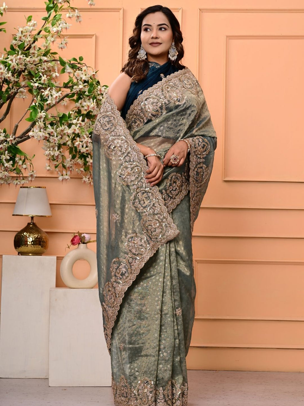 Kanjipuram Silk Saree with Marodi, Kardana & Sequence Work | Grand Wedding & Festive Wear