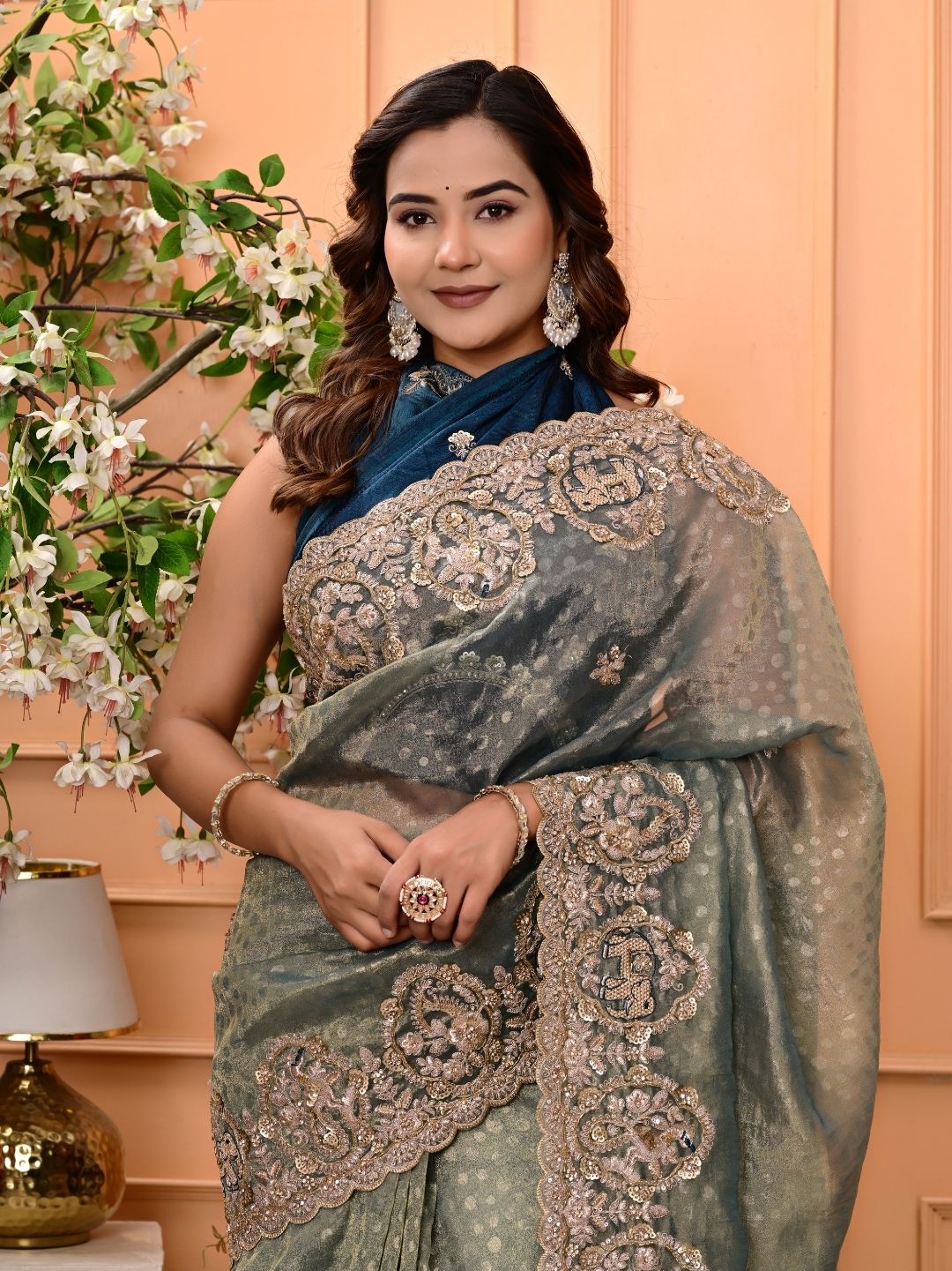 Kanjipuram Silk Saree with Marodi, Kardana & Sequence Work | Grand Wedding & Festive Wear