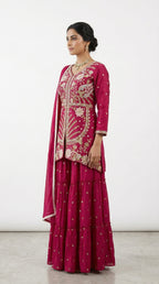Beautiful Hand & Machinery Work Peplum Kurti Set | Festive Wear