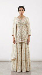 Beautiful Hand & Machinery Work Peplum Kurti Set | Festive Wear