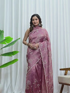 Elegant Rayna Net Fancy Saree with Swarovski Work