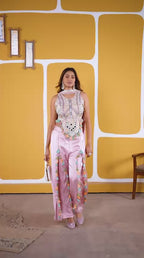 Plazo Top in Premium Dola Silk Fabric