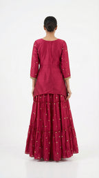 Beautiful Hand & Machinery Work Peplum Kurti Set | Festive Wear